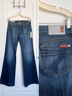 7FAM • Dojo flare leg trouser jeans Midnight New York low rise bootcut Y2K 2000s